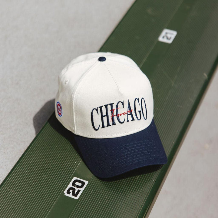 Chicago Cubs X Alice & Wonder Chicago Forever Two Tone Puff Cap Caps Alice & Wonder