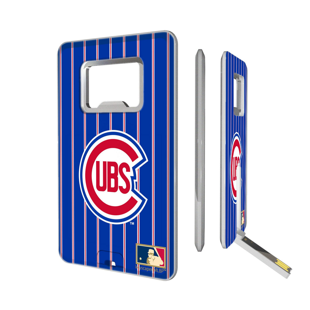 Chicago Cubs 1948-1956 - Cooperstown Collection Pinstripe Credit Card USB Drive with Bottle Opener 32GB USB Drives Keyscaper