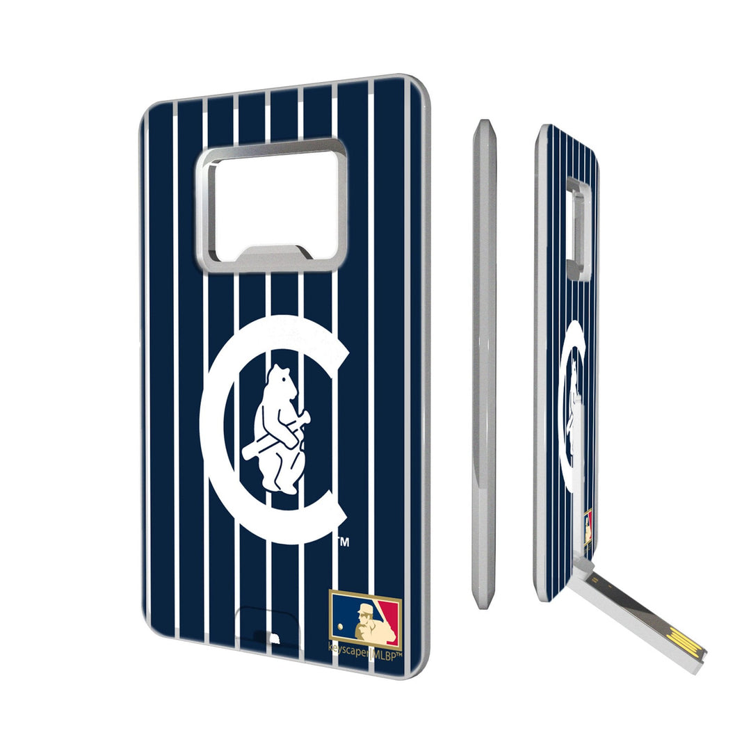 Chicago Cubs 1911-1912 - Cooperstown Collection Pinstripe Credit Card USB Drive with Bottle Opener 32GB USB Drives Keyscaper