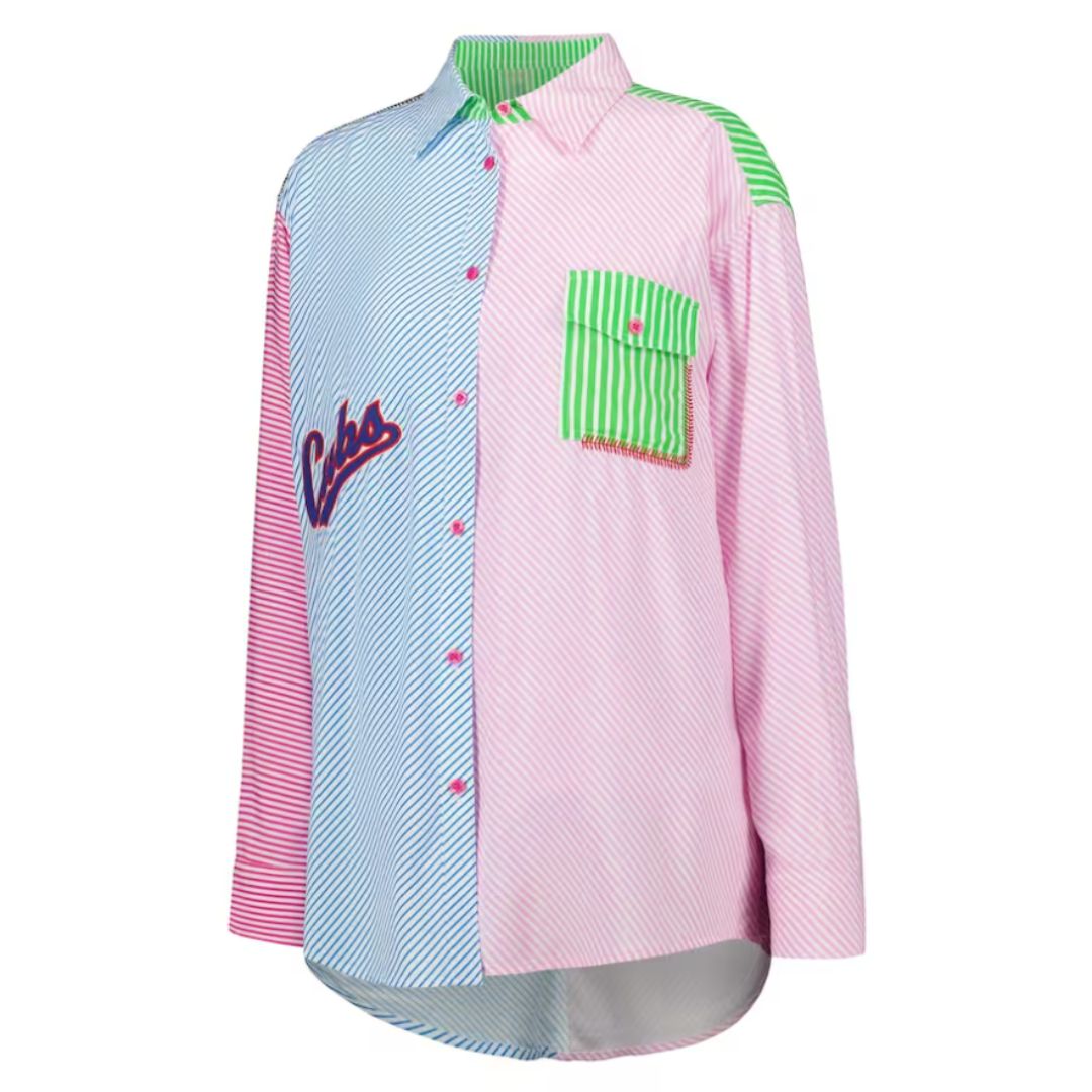 CHICAGO CUBS TEREZ WOMEN'S MULTICOLOR BUTTON DOWN Polos Terez