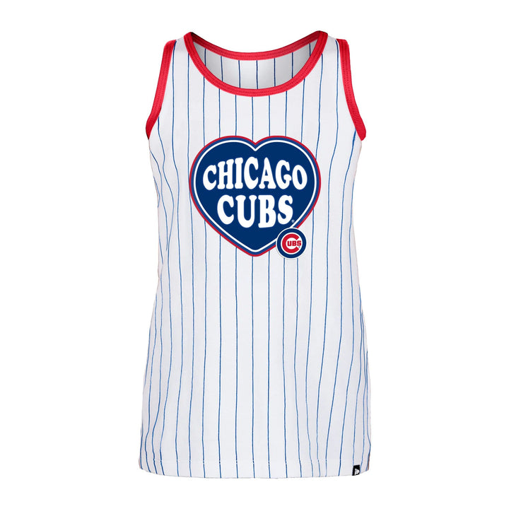 Chicago Cubs New Era Youth Heart Pinstripe Tank Top TANK TOPS NEW ERA CAP COMPANY INC