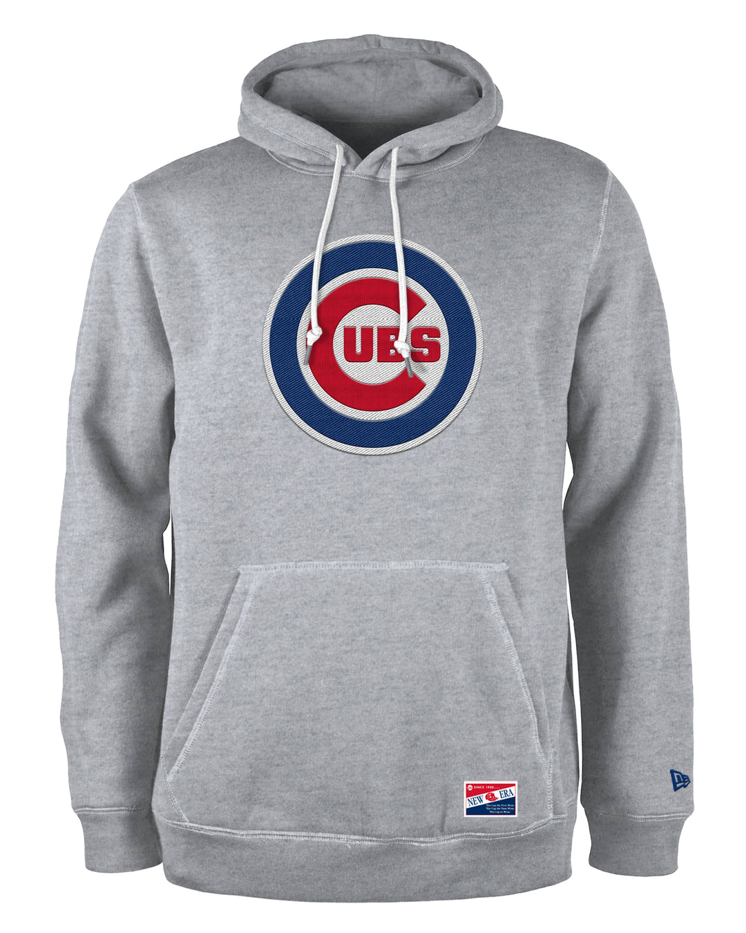 Chicago Cubs New Era Men's Bullseye Grey Hoodie Sweatshirts & Hoodies NEW ERA CAP COMPANY INC