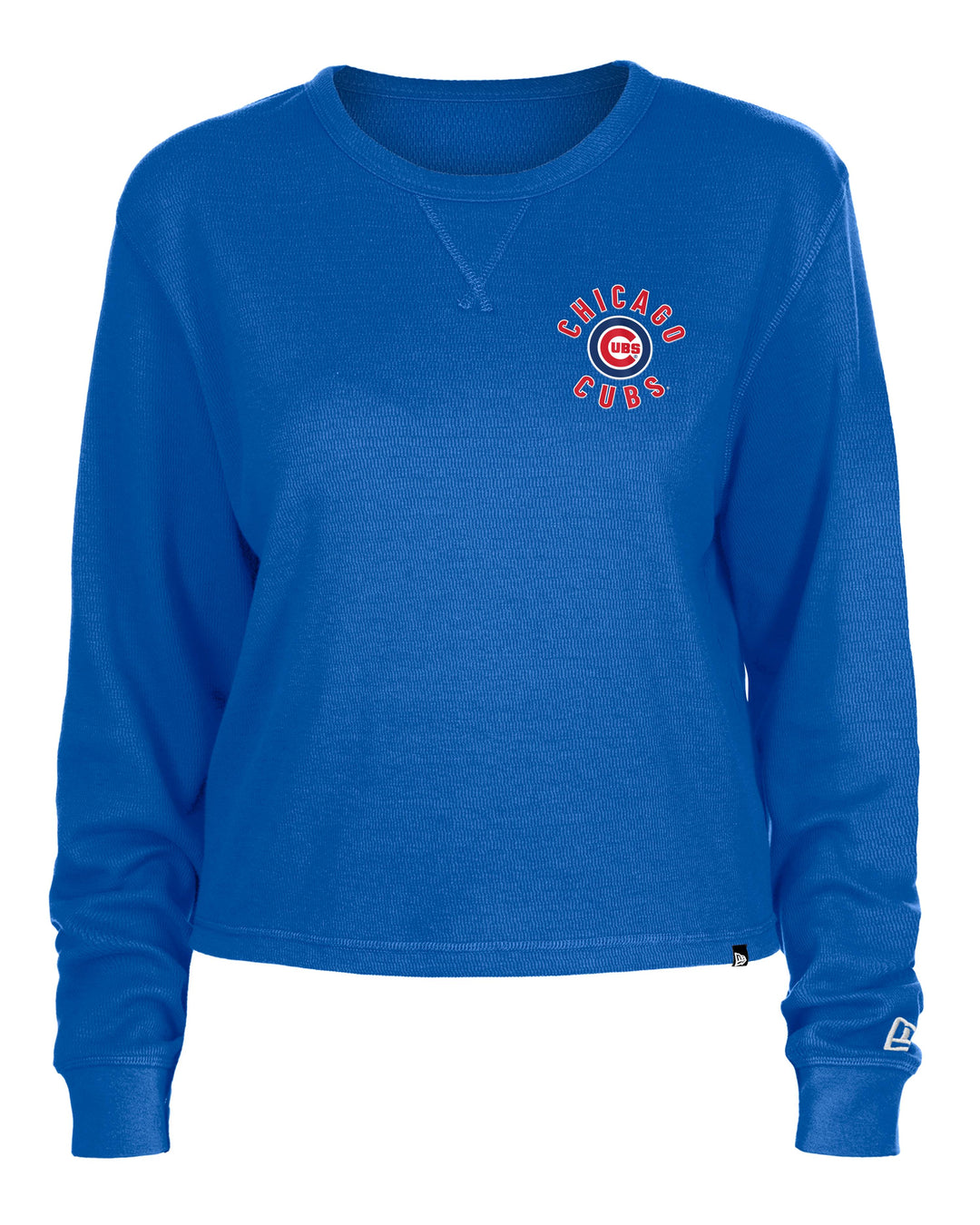 Chicago Cubs New Era Women's Bullseye Royal Blue Henley Long Sleeve Tees NEW ERA CAP COMPANY INC