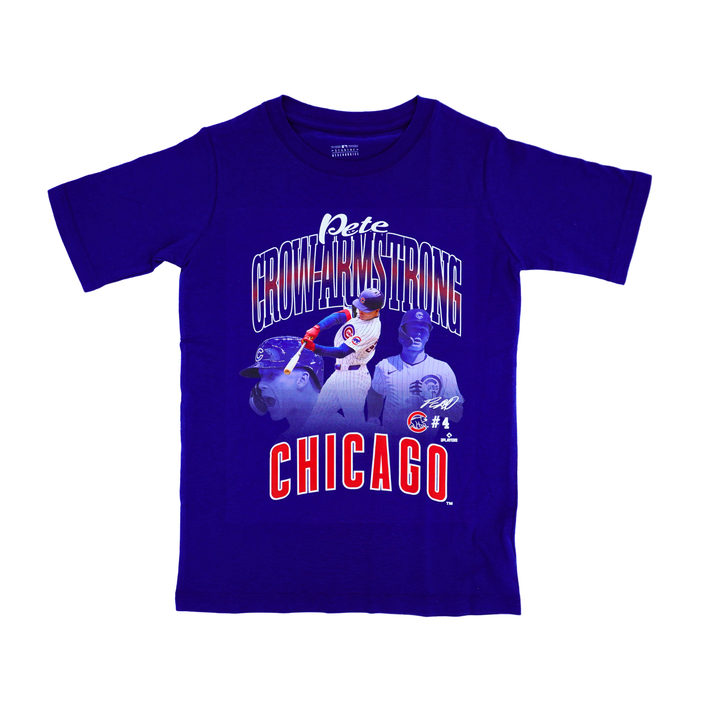 Chicago Cubs Pete Crow Armstrong Triple Pic Youth Tee by New Era OUTERSTUFF LLC