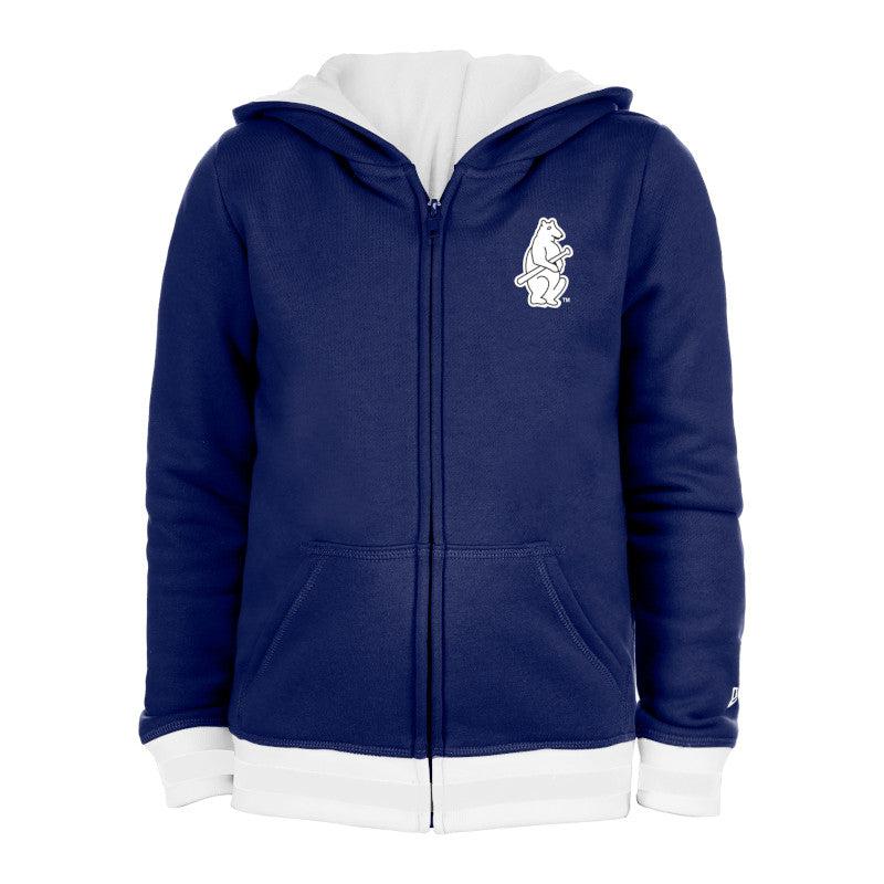 CHICAGO CUBS NEW ERA YOUTH 1914 LOGO NAVY ZIP HOODIE Sweatshirts & Hoodies NEW ERA CAP COMPANY INC