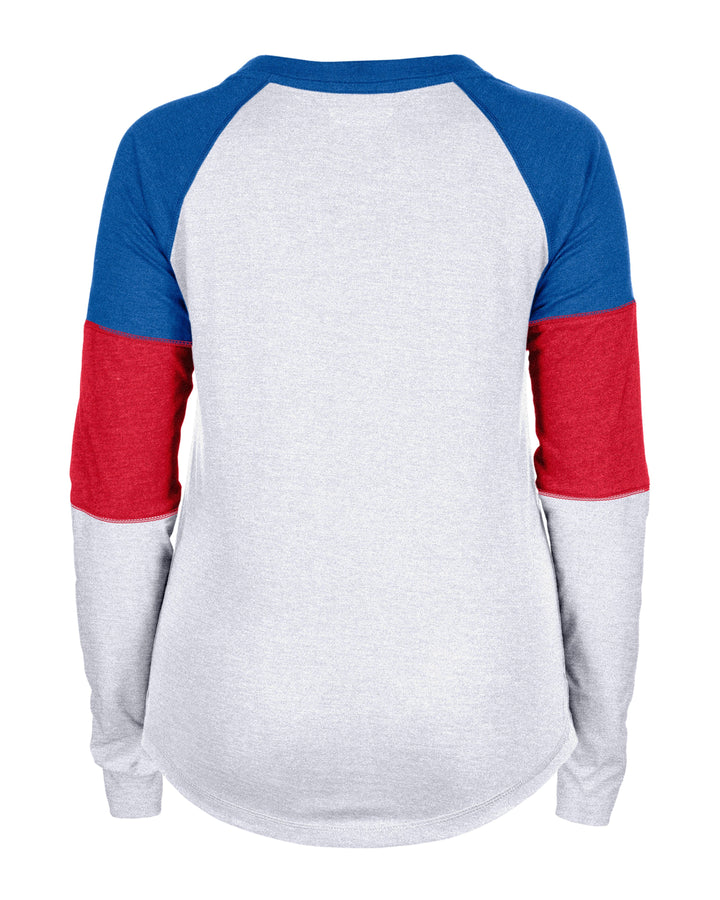 Chicago Cubs New Era Women's Long Sleeve Color Block Tee Long Sleeve Tees NEW ERA CAP COMPANY INC