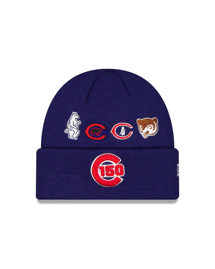 Chicago Cubs 150th Anniversary Logos Cuff Knit Beanie by New Era Knits New Era