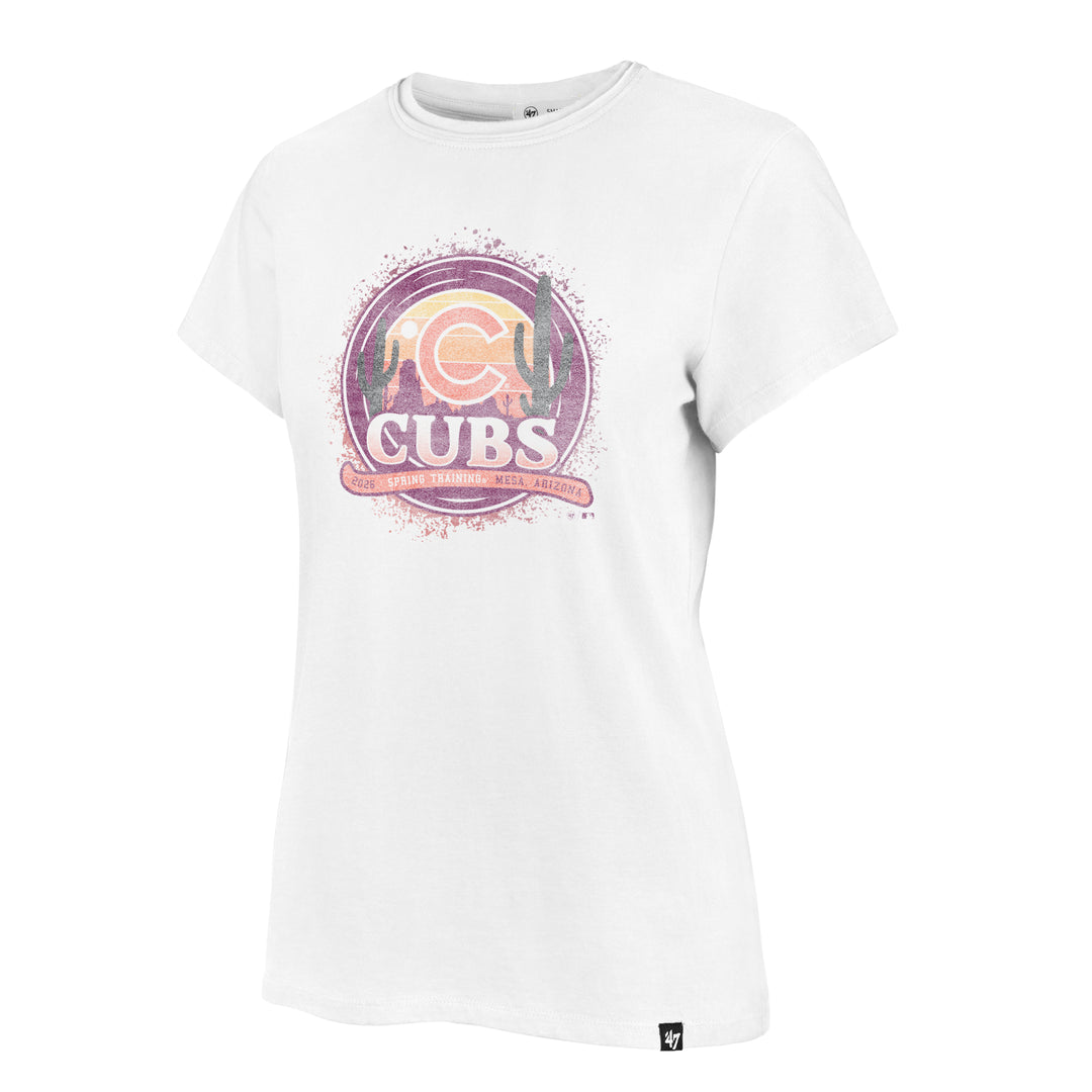 Chicago Cubs Gradient Cactus White Women's Short Sleeve Tee by '47 Brand Tees 47 Brand