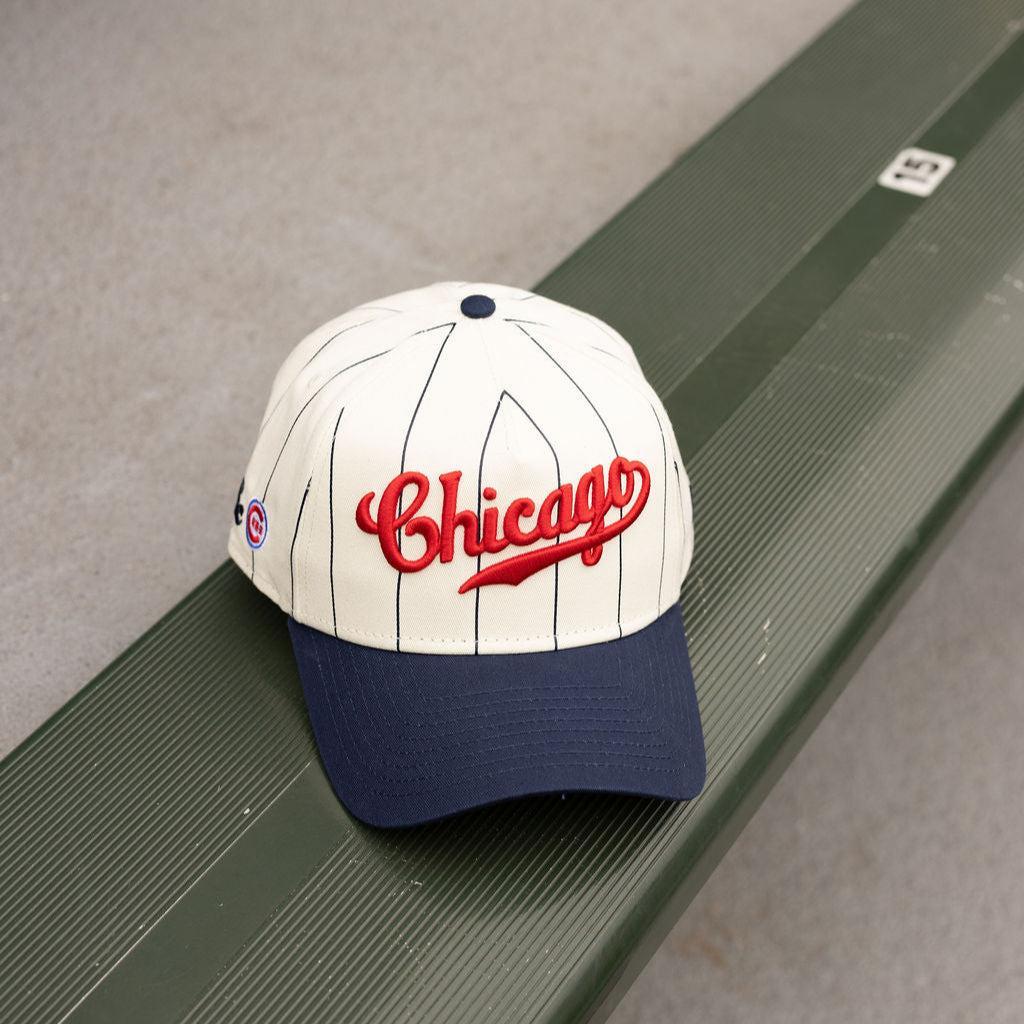 Chicago Cubs X Alice & Wonder Vintage Logo Pinstripe Cap Caps Alice & Wonder