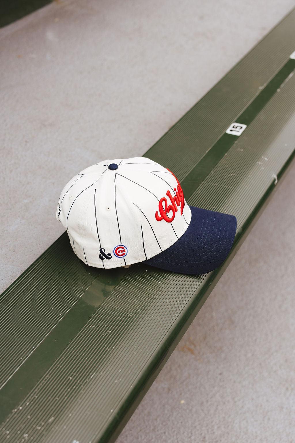 Chicago Cubs X Alice & Wonder Vintage Logo Pinstripe Cap Caps Alice & Wonder