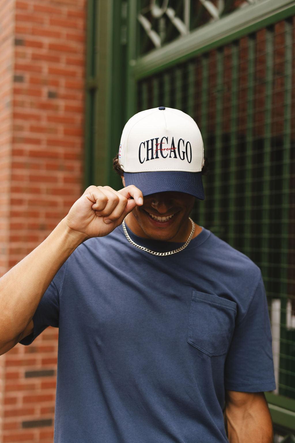 Chicago Cubs X Alice & Wonder Chicago Forever Two Tone Puff Cap Caps Alice & Wonder