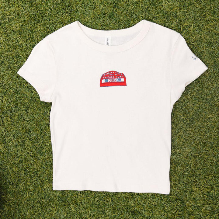 Chicago Cubs X Alice & Wonder Women's Marquee Baby Tee Alice & Wonder