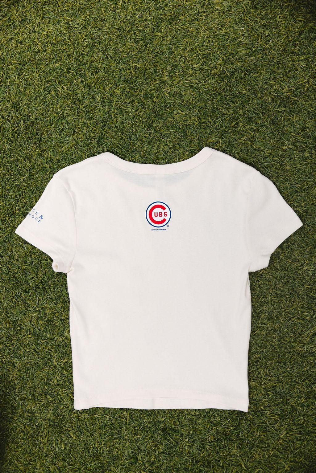 Chicago Cubs X Alice & Wonder Women's Marquee Baby Tee Alice & Wonder