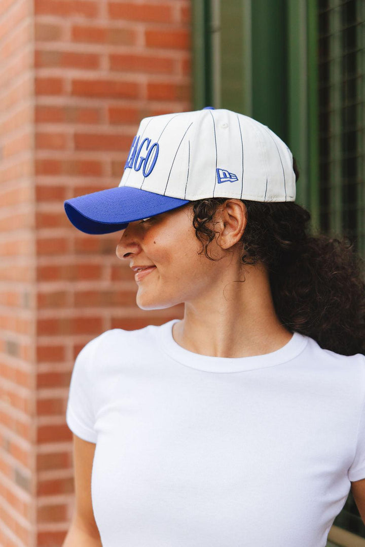 Chicago Cubs X Alice & Wonder Chicago Pinstripe Puff Cap Caps Alice & Wonder