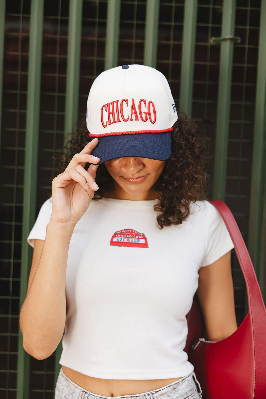 Chicago Cubs X Alice & Wonder Women's Marquee Baby Tee Alice & Wonder