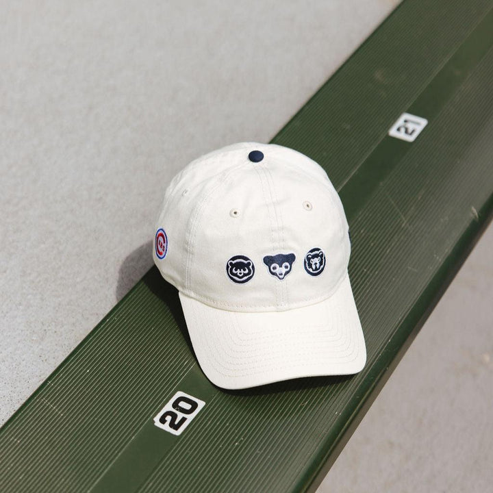 Chicago Cubs X Alice & Wonder Triple Bears Dad Cap White Caps Alice & Wonder