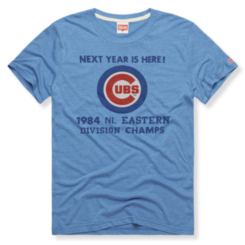 CHICAGO CUBS HOMAGE MEN'S BLUE 1984 DIVISION CHAMPS TEE Short Sleeve Tees HOMAGE