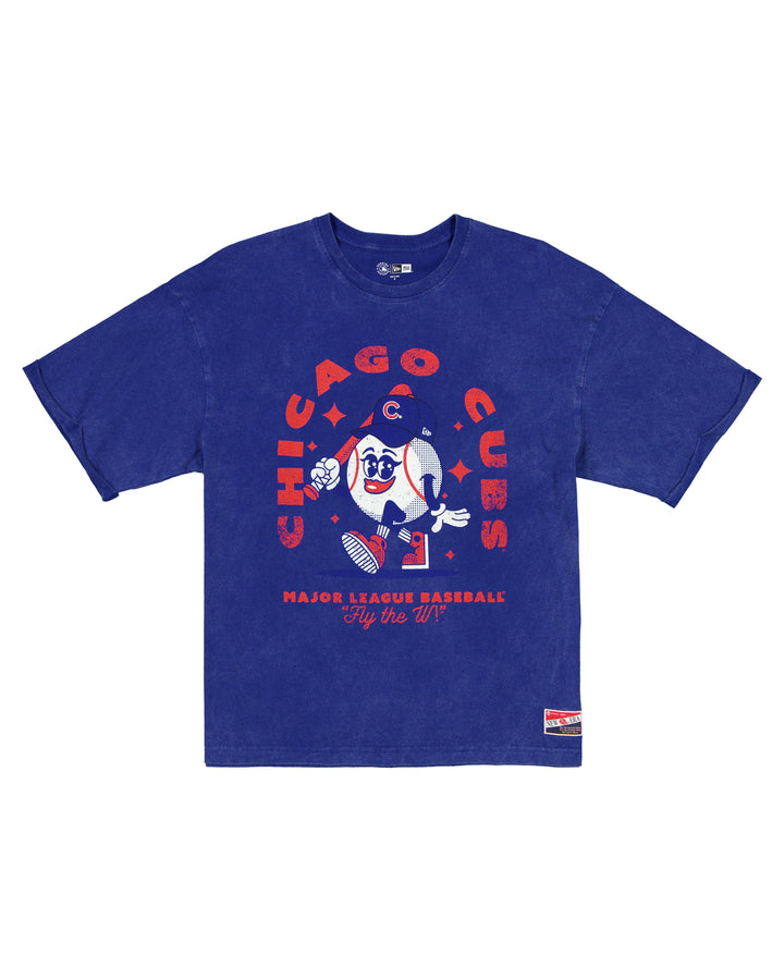 Chicago Cubs Ball Girl Throwback Royal Women's T-Shirt by New Era Short Sleeve Tees NEW ERA CAP COMPANY INC