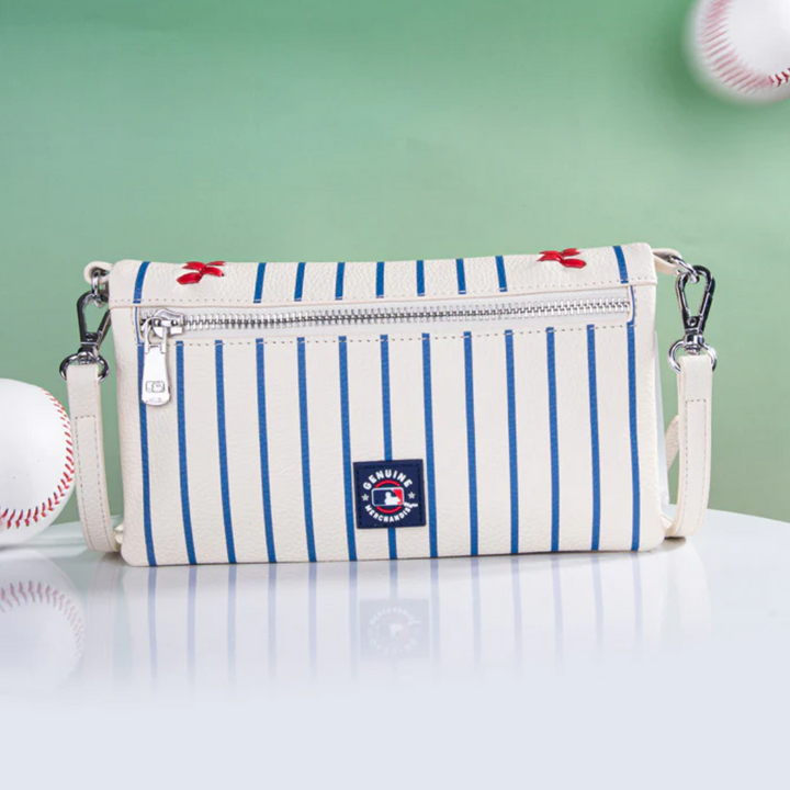 Chicago Cubs Embossed Logo Synthetic Leather Crossbody Clutch Bag Bags & Backpacks Montana West