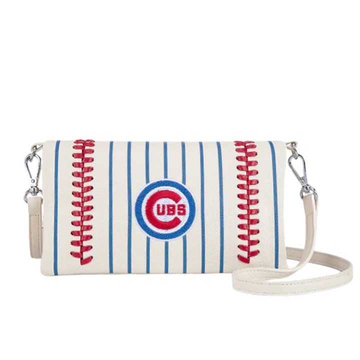 Chicago Cubs Embossed Logo Synthetic Leather Crossbody Clutch Bag Bags & Backpacks Montana West