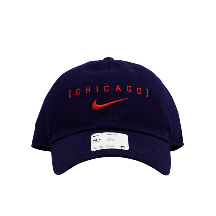 Chicago Cubs Nike Primetime Club Cap in Navy with Red Chicago Lettering Caps Ivy Shop