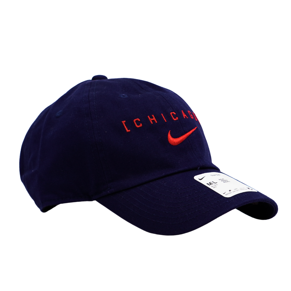 Chicago Cubs Nike Primetime Club Cap in Navy with Red Chicago Lettering Caps Ivy Shop