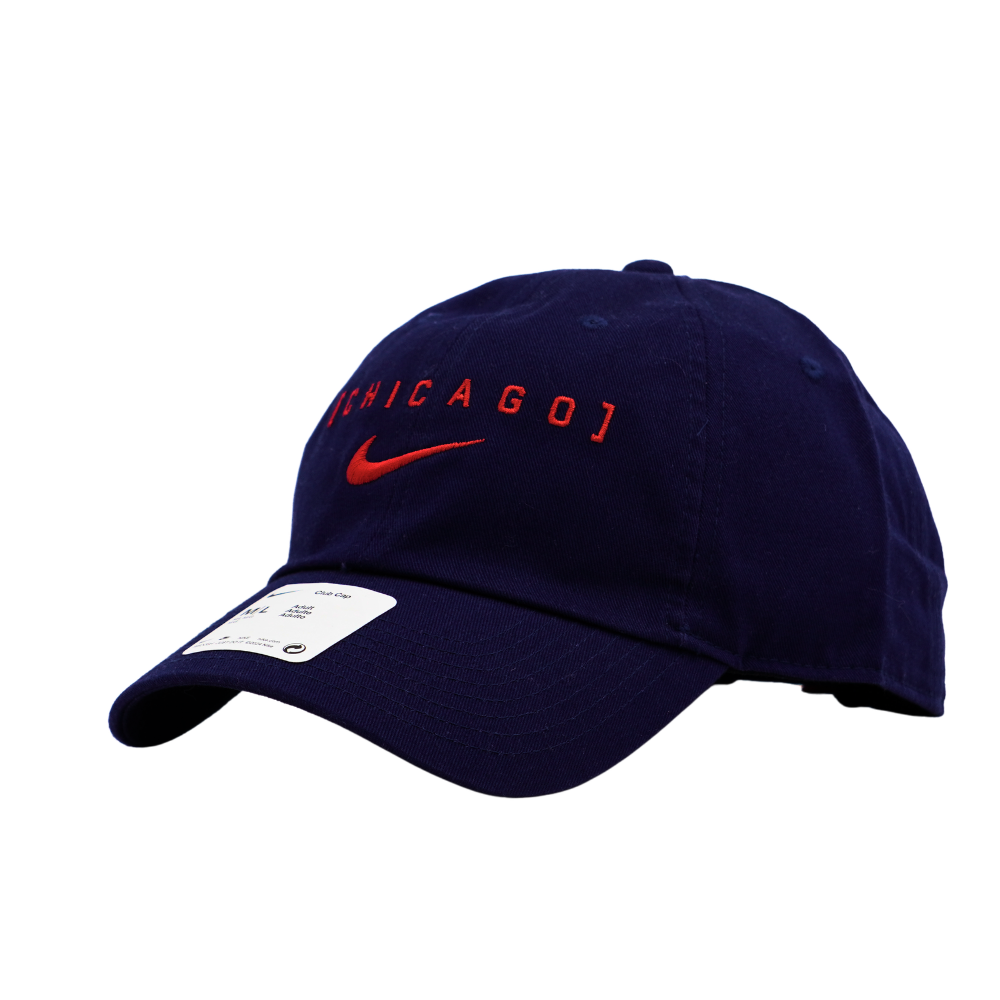 Chicago Cubs Nike Primetime Club Cap in Navy with Red Chicago Lettering Caps Ivy Shop