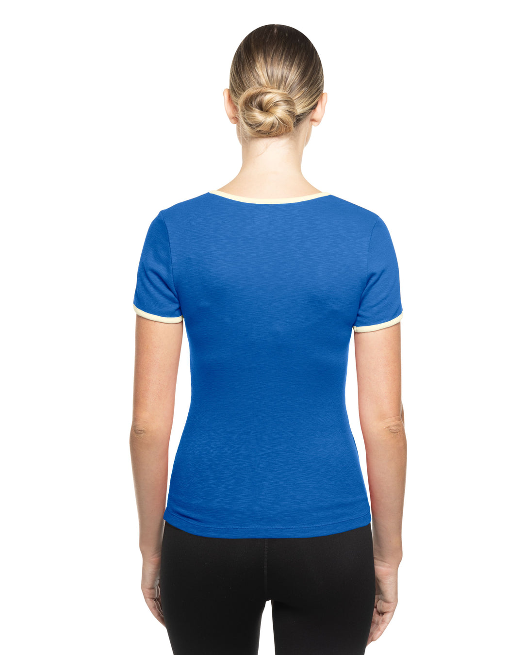 Chicago Cubs Logo Throwback Royal Women's Lace-Up T-Shirt by New Era Short Sleeve Tees NEW ERA CAP COMPANY INC