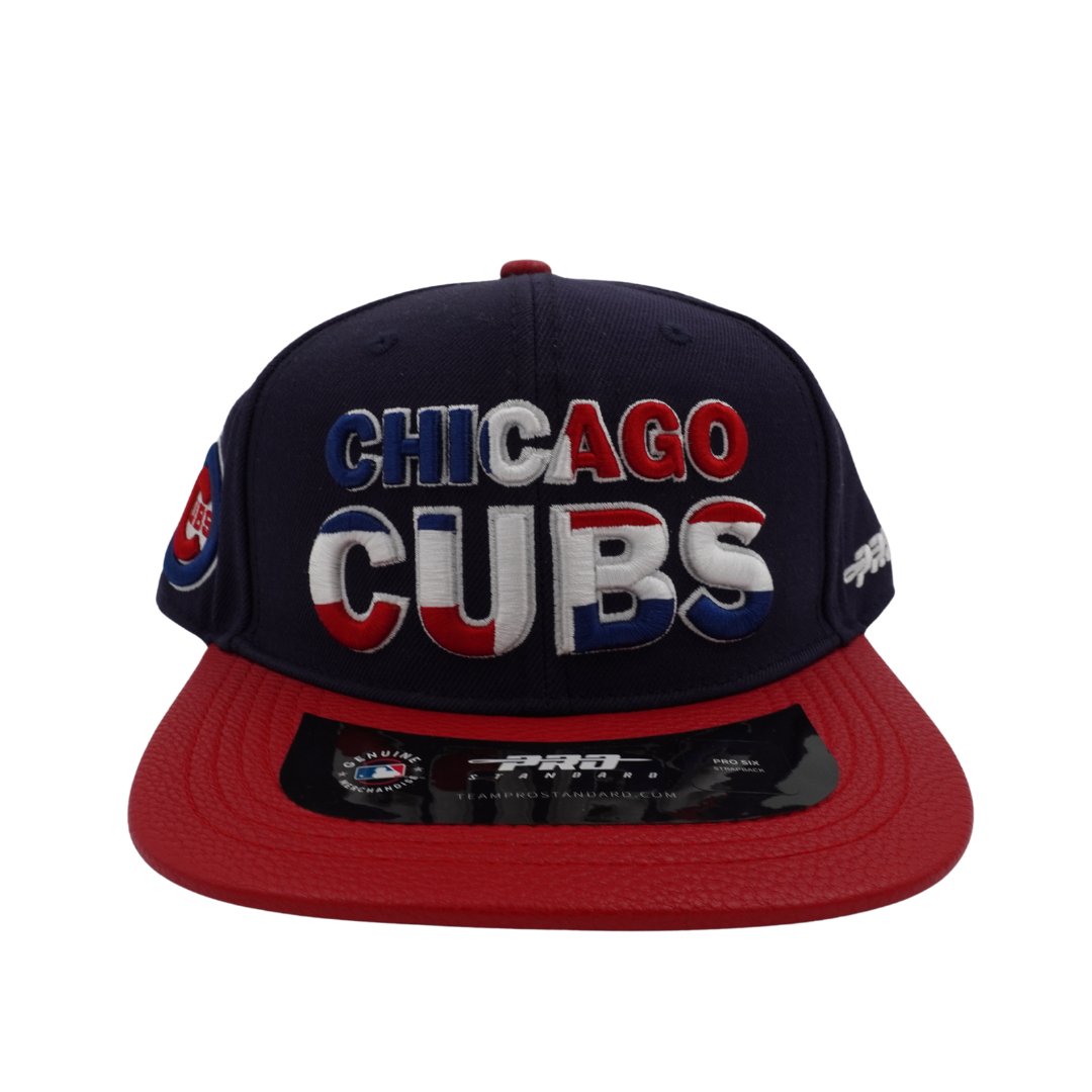 Chicago Cubs Dominican Republic Flag Leather Adjustable Cap by Pro Standard PRO STANDARD