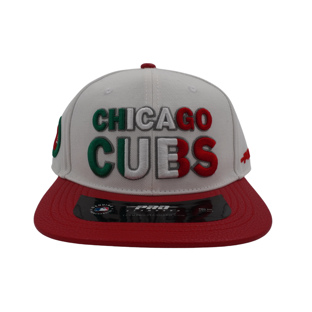 Chicago Cubs Mexico Flag Leather Adjustable Cap by Pro Standard PRO STANDARD