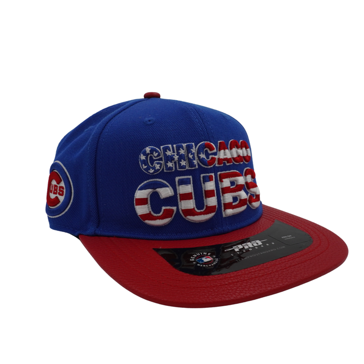 Chicago Cubs USA Flag Leather Adjustable Cap by Pro Standard PRO STANDARD