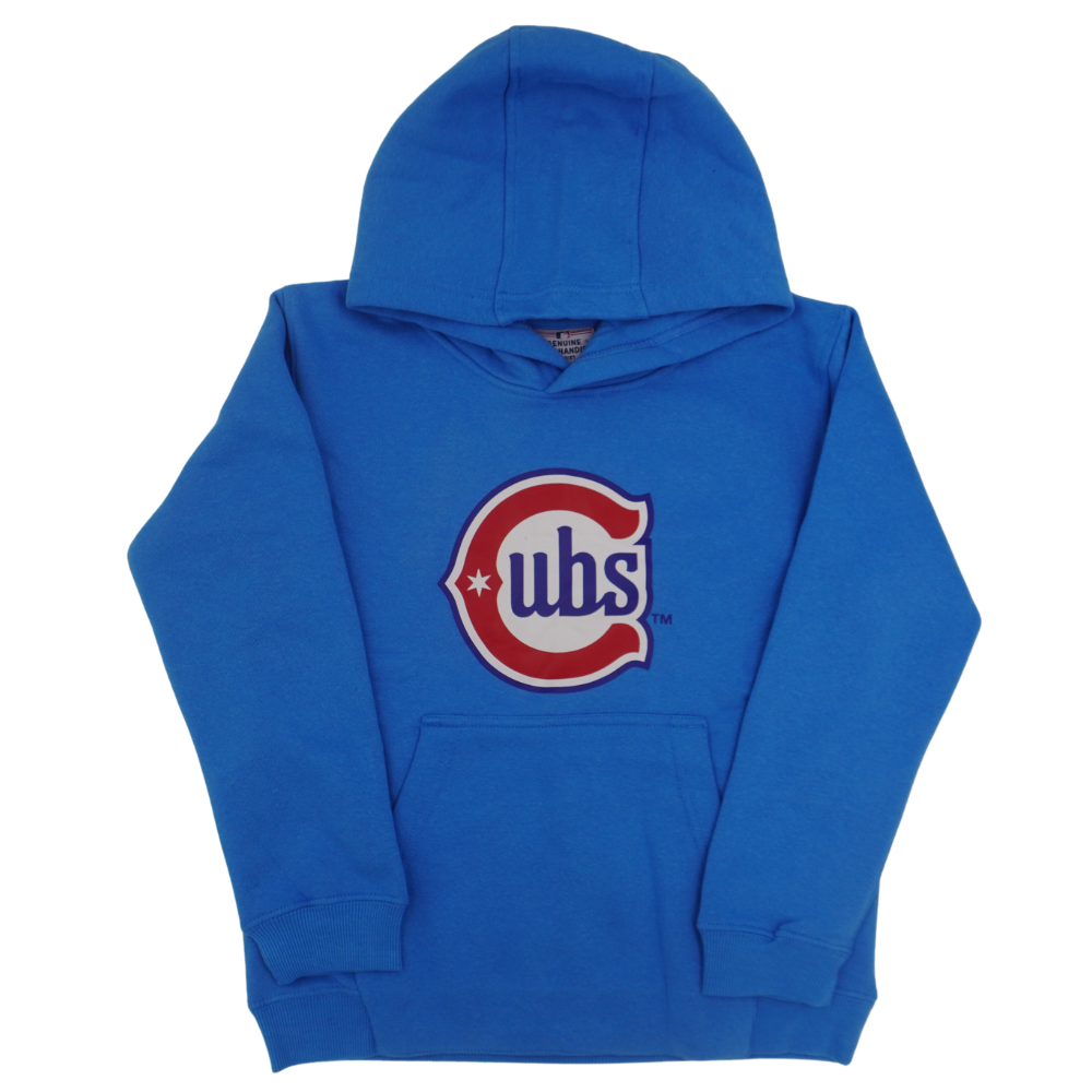 Chicago Cubs Chicago Blues Logo Kids Hoodie (Ages 4-7) in Light Blue by Outerstuff Hoodies OUTERSTUFF LLC
