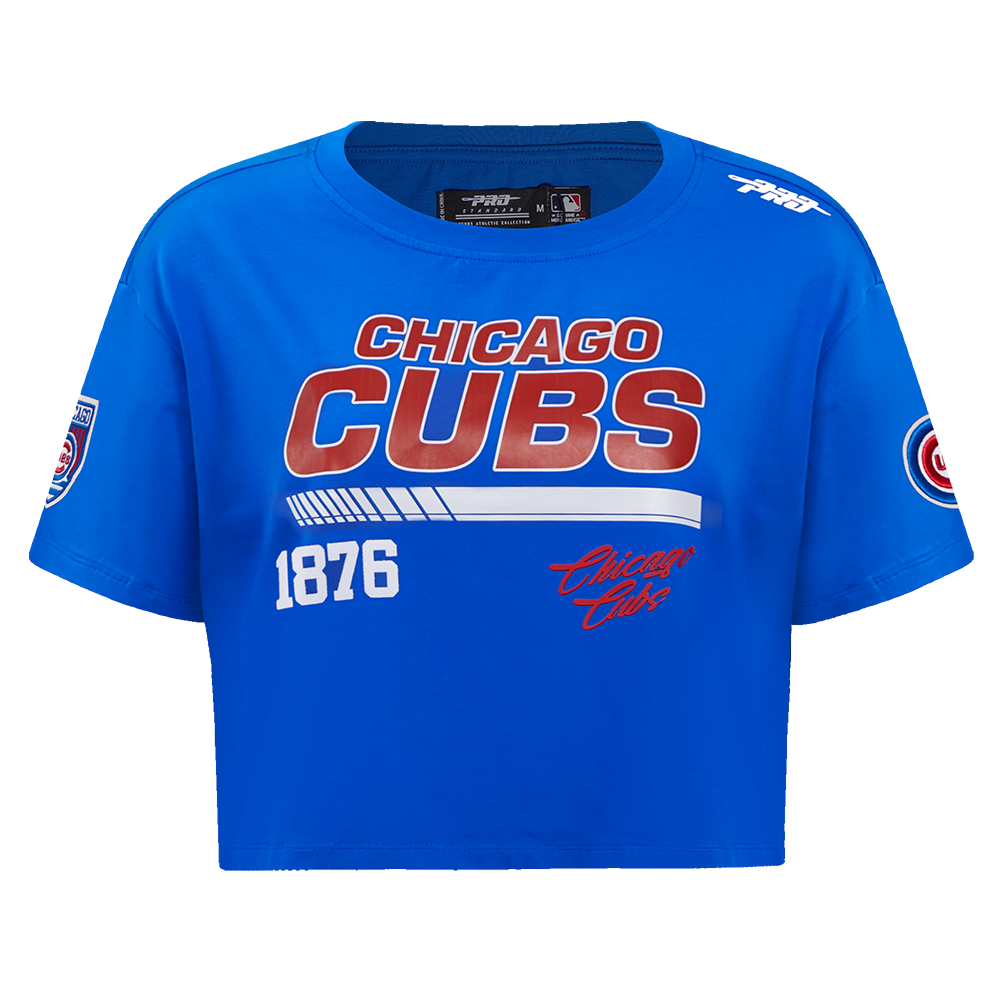 CHICAGO CUBS PRO STANDARD WOMEN'S FAST LANE ROYAL BOXY TEE Short Sleeve Tees PRO STANDARD