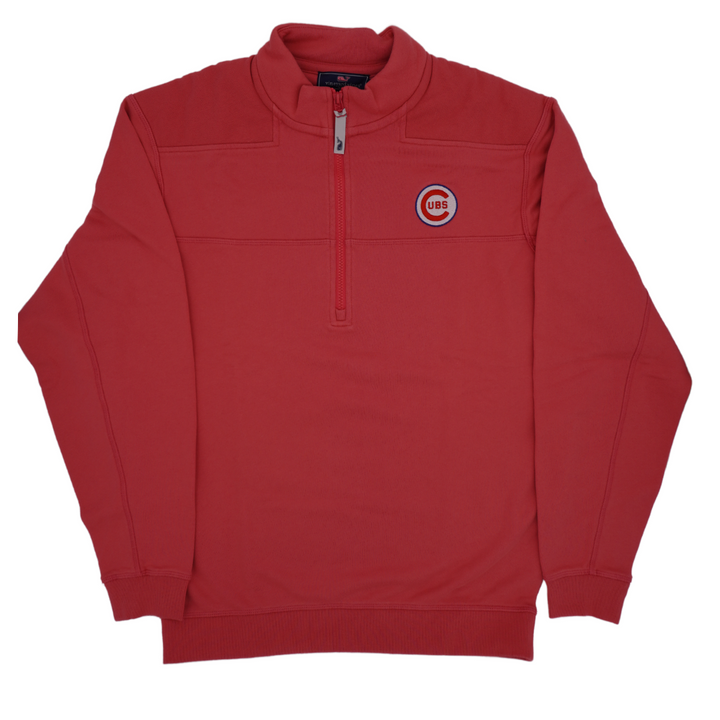 CHICAGO CUBS VINEYARD VINES ZIP 1969 JETT RED 1/2 ZIP UP Sweatshirts & Hoodies VINEYWARD VINES