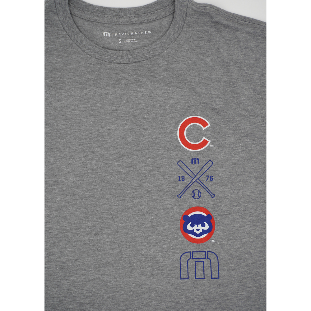 CHICAGO CUBS TRAVISMATHEW MEN'S SLAM GREY TEE Short Sleeve Tees TRAVIS MATHEWS