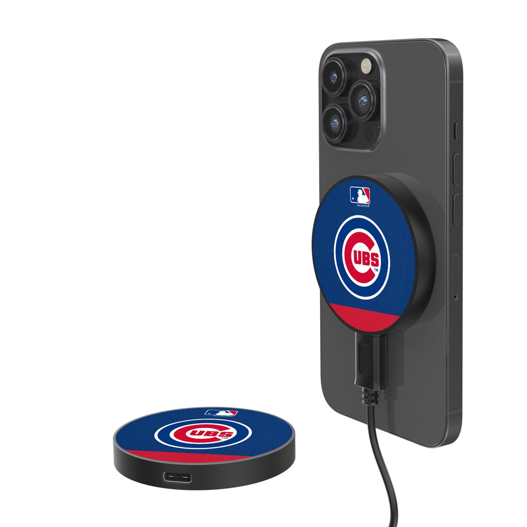 Chicago Cubs Stripe 15-Watt Wireless Magnetic Charger Chargers and Powerbanks Keyscaper