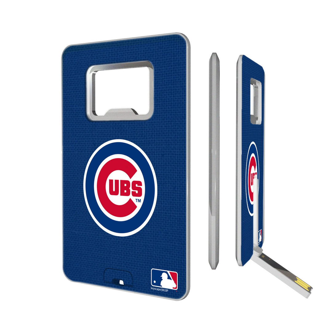 Chicago Cubs Solid Credit Card USB Drive with Bottle Opener 32GB USB Drives Keyscaper