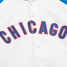 CHICAGO CUBS MITCHELL & NESS MEN'S ERNIE BANKS LIGHTWEIGHT SATIN JACKET Jackets & Outerwear MITCHELL & NESS