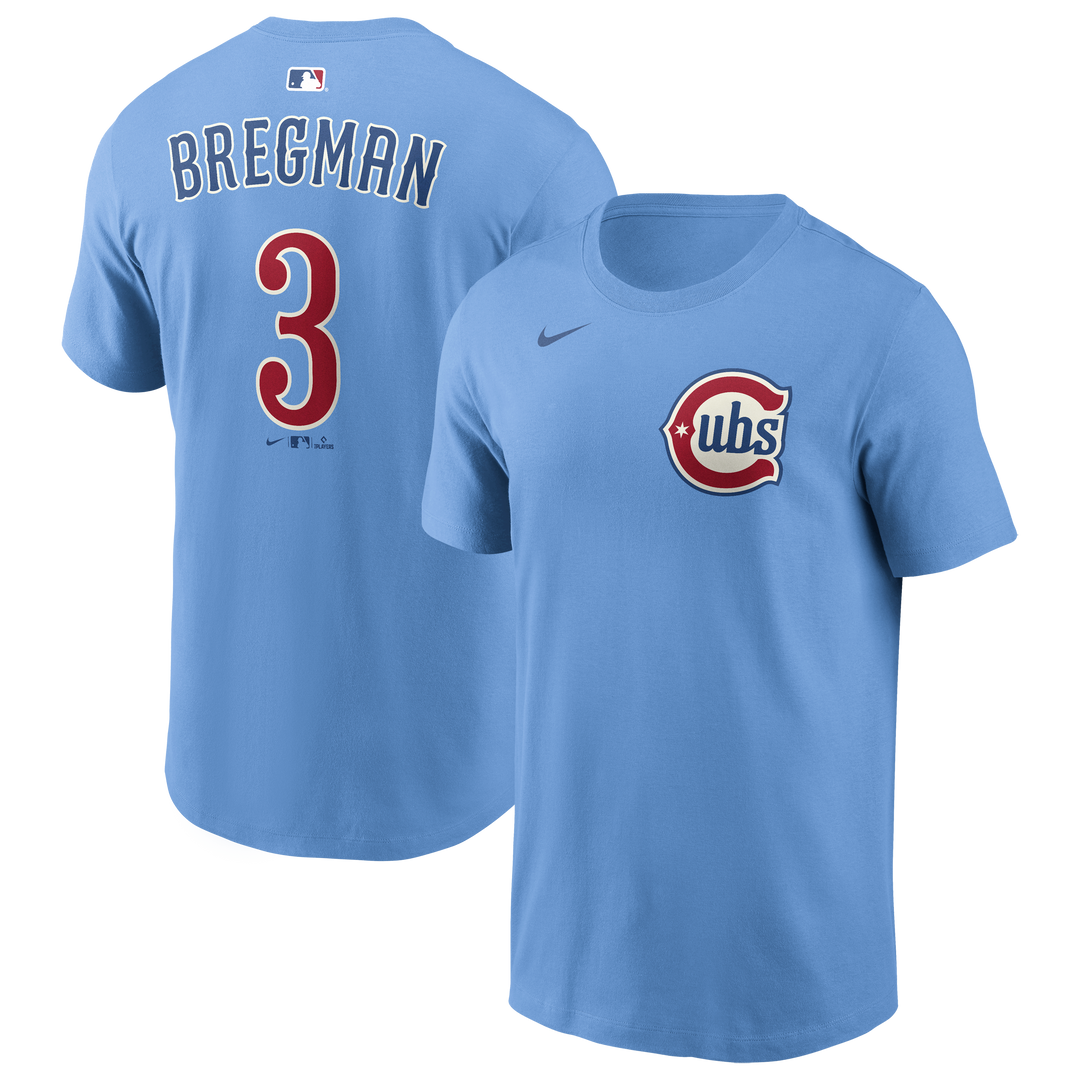 Chicago Cubs Alex Bregman Blues Alternate Name &amp; Number Fuse Tee by Nike Shirts Nike