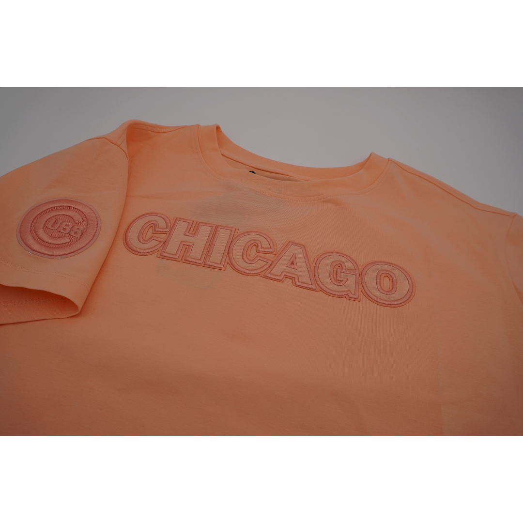 CHICAGO CUBS PRO STANDARD WOMEN'S CORAL CROP TEE Short Sleeve Tees PRO STANDARD