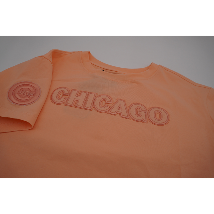 CHICAGO CUBS PRO STANDARD WOMEN'S CORAL CROP TEE Short Sleeve Tees PRO STANDARD