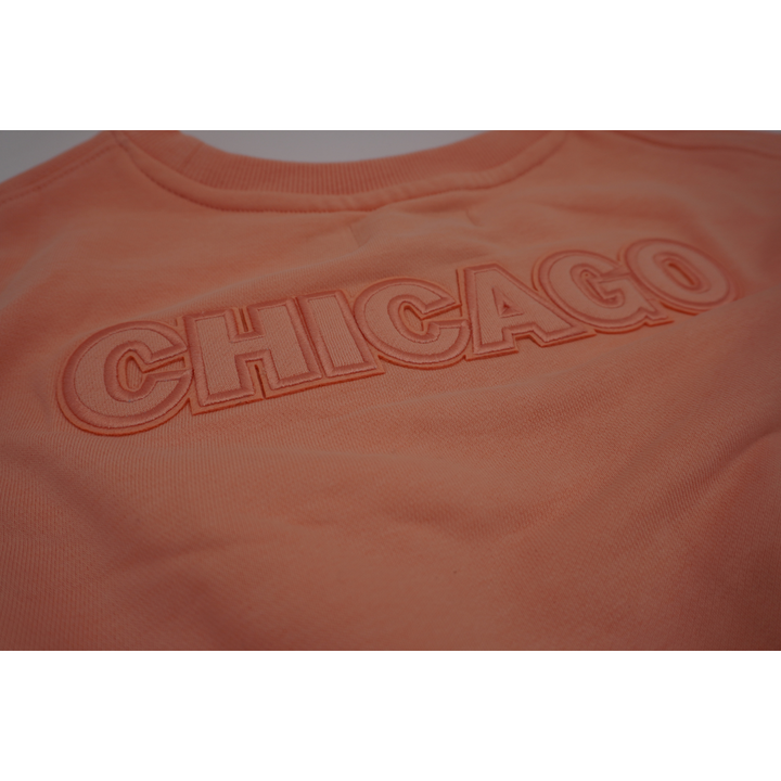 CHICAGO CUBS PRO STANDARD WOMEN'S CORAL CROP CREWNECK SWEATSHIRT Sweatshirts & Hoodies PRO STANDARD