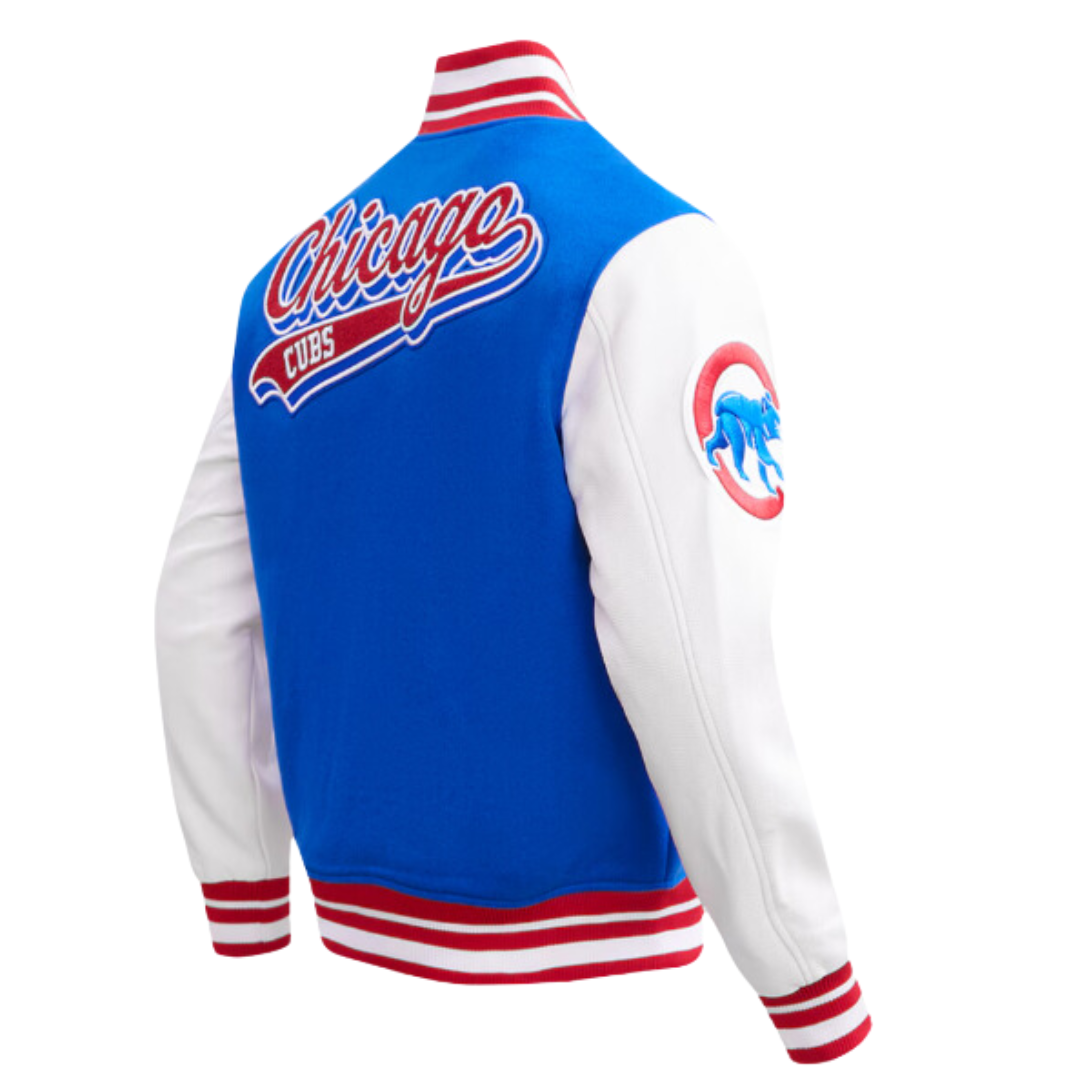 CHICAGO CUBS PRO STANDARD MEN'S ROYAL BLUE VARSITY JACKET Jackets & Outerwear PRO STANDARD