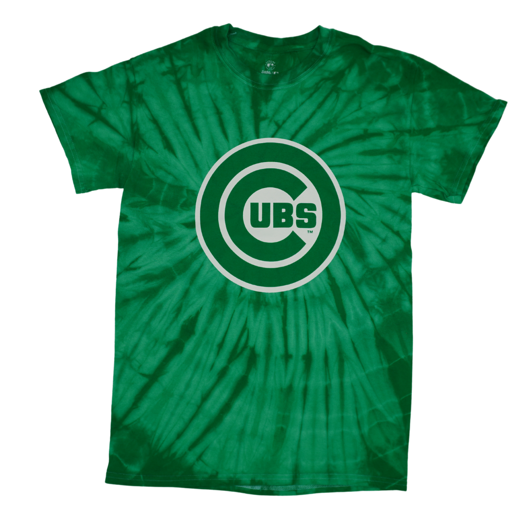 CHICAGO CUBS BULLSEYE GREEN TIE DYE TEE Short Sleeve Tees DYNASTY APPAREL