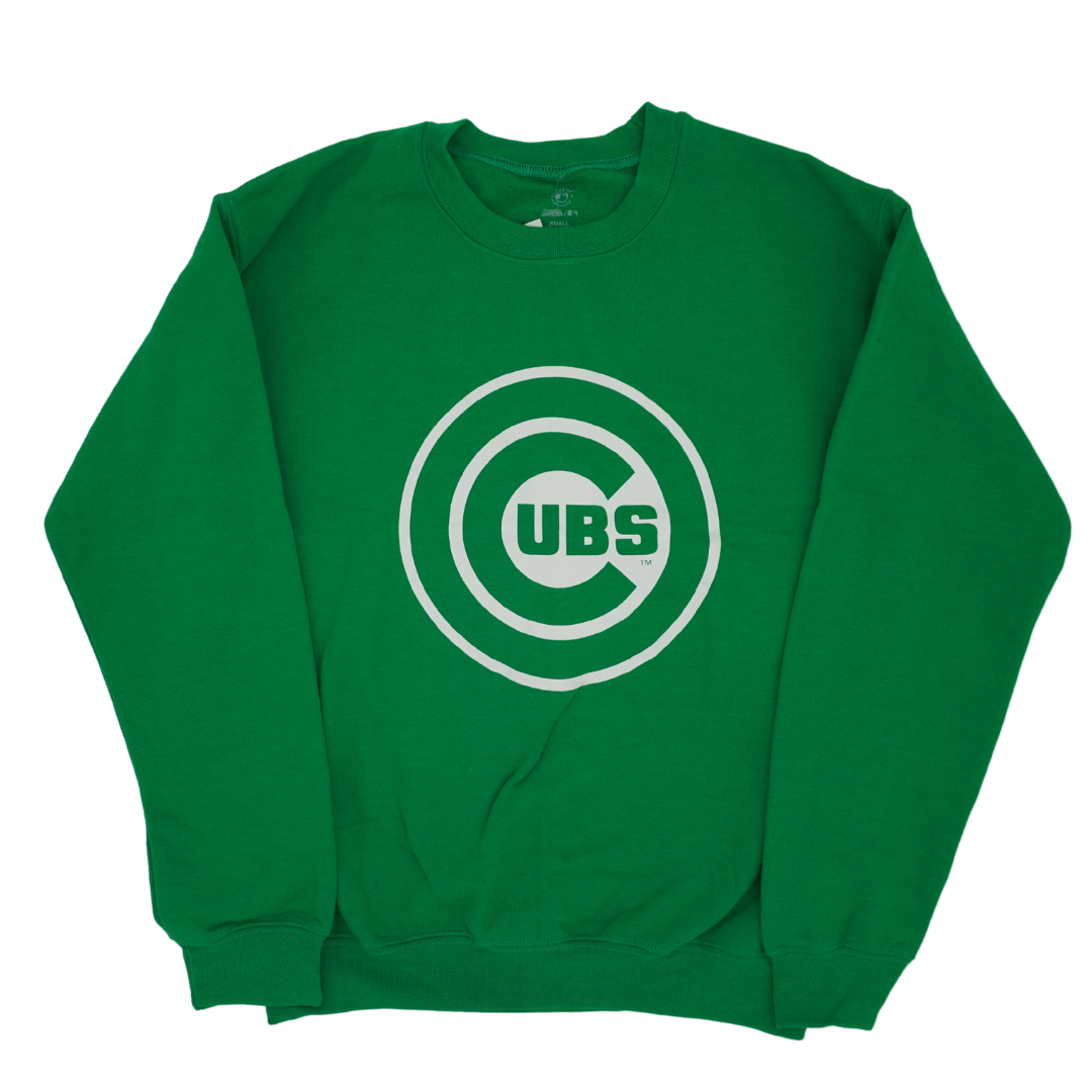 CHICAGO CUBS BULLSEYE GREEN CREW NECK SWEATSHIRT Sweatshirts & Hoodies DYNASTY APPAREL