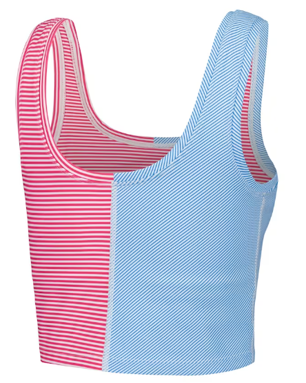 CHICAGO CUBS TEREZ WOMEN'S MULTI STRIPE CROP TANK Tanks Terez