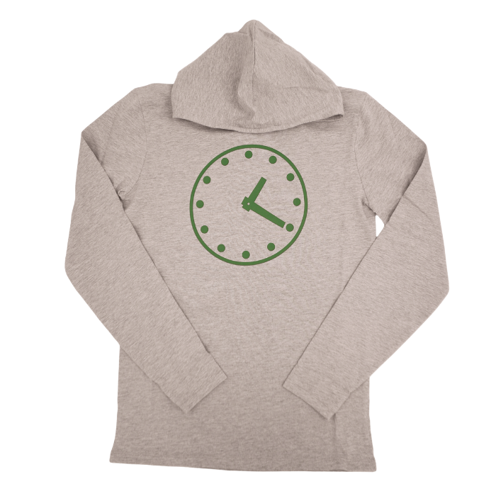 Chicago Cubs Wrigley Field Clock Long Sleeve Hoodie Tee in Grey Sweatshirts & Hoodies LEVY UK