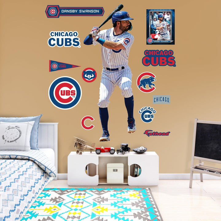 Dansby Swanson - RealBig Collection - Official MLB - Chicago Cubs - Reusable Vinyl Wall Decals Vinyl Die-Cut Character UNASSIGNED