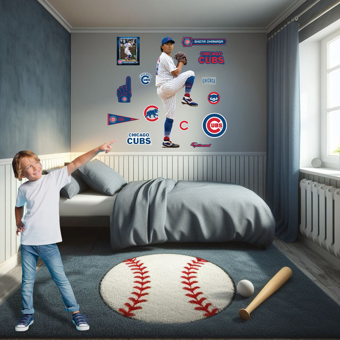 Shota Imanaga - RealBig Collection - Official MLB - Chicago Cubs - Reusable Vinyl Wall Decals Vinyl Die-Cut Character UNASSIGNED