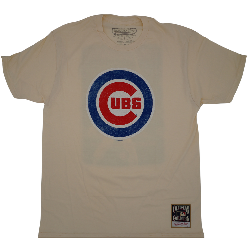 CHICAGO CUBS MITCHELL & NESS MEN'S TAN RYNE SANDBERG TEE Short Sleeve Tees MITCHELL & NESS